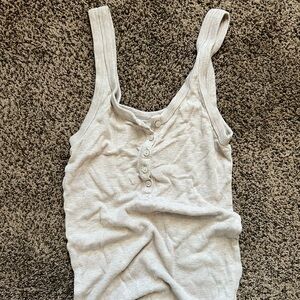 Aerie Light Tan Ribbed Tank Top
